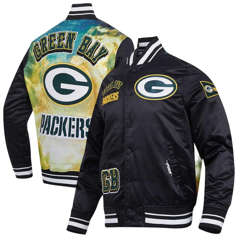 【送料無料】 NFL メンズ アウター バーシティジャケット スタジャン ジャンパー アメフト グリーンベイ・パッカーズ Green Bay Packers Sublimated Satin Full-Snap Jacket
