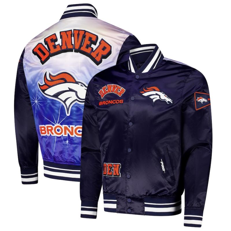 【送料無料】 NFL メンズ アウター バーシティジャケット スタジャン ジャンパー アメフト デンバー・ブロンコス Denver Broncos Sublimated Satin Full-Snap Jacket