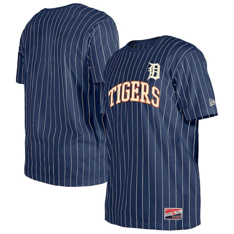 【送料無料】 MLB メジャーリーグ メンズ Tシャツ 半袖トップス ニューエラNew Era 前田健太 デトロイト・タイガース Detroit Tigers Throwback Pinstripe T-Shirt｜USキッズウェア店