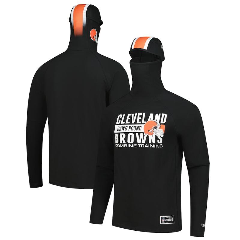 【送料無料】 NFL メンズ パーカー 長袖トップス トレーナー フーディー ニューエラNew Era クリーブランド・ブラウンズ Cleveland BrownsNew Era Functional Fandom Balaclava Helmet Stripe Tri-Blend Hoodie