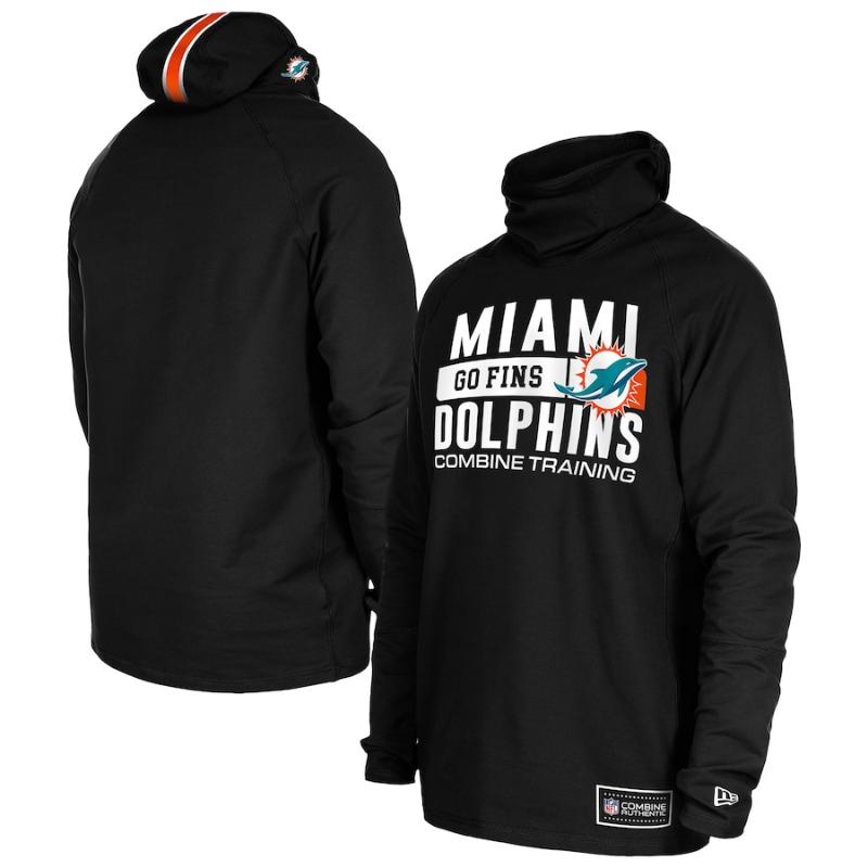 【送料無料】 NFL メンズ パーカー 長袖トップス トレーナー フーディー ニューエラNew Era マイアミ・ドルフィンズ Miami DolphinsNew Era Functional Fandom Balaclava Helmet Stripe Tri-Blend Hoodie
