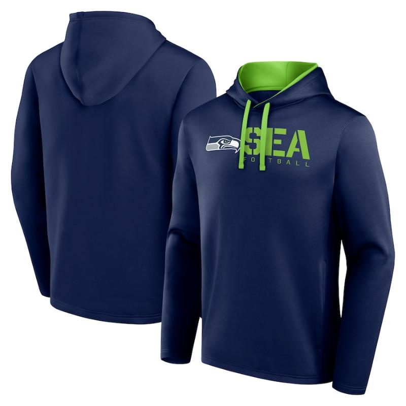 【送料無料】 NFL メンズ パーカー 長袖トップス トレーナー フーディー シアトル・シーホークス Seattle Seahawks Logo Athletic Head Start Pullover Hoodie｜USキッズウェア店