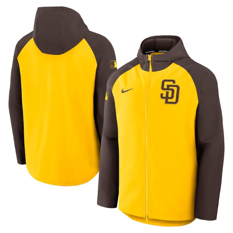 Nike ナイキ MLB メンズ ウィンドブレーカー 上衣 アウター 前掛け サンディエゴ・パドレス ダルビッシュ有 San Diego Padres Authentic Collection Raglan Performance Full-Zip Jacket 【貨物輸送無料】
