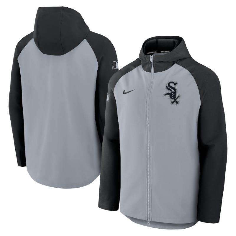 Nike ナイキ MLB メンズ ウィンドブレーカー 上衣 アウター 前掛け 風の強い町・白いこと靴下 村上宗隆 Chicago White Sox Authentic Collection Raglan Performance Full-Zip Jacket 【貨物輸送無料】