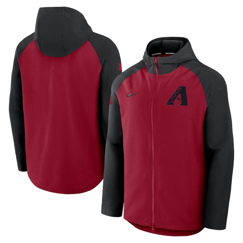 Nike ナイキ MLB メンズ ウィンドブレーカー 上衣 アウター 前掛け アリゾナ・金剛石バックス Arizona Diamondbacks Authentic Collection Raglan Performance Full-Zip Jacket 【貨物輸送無料】
