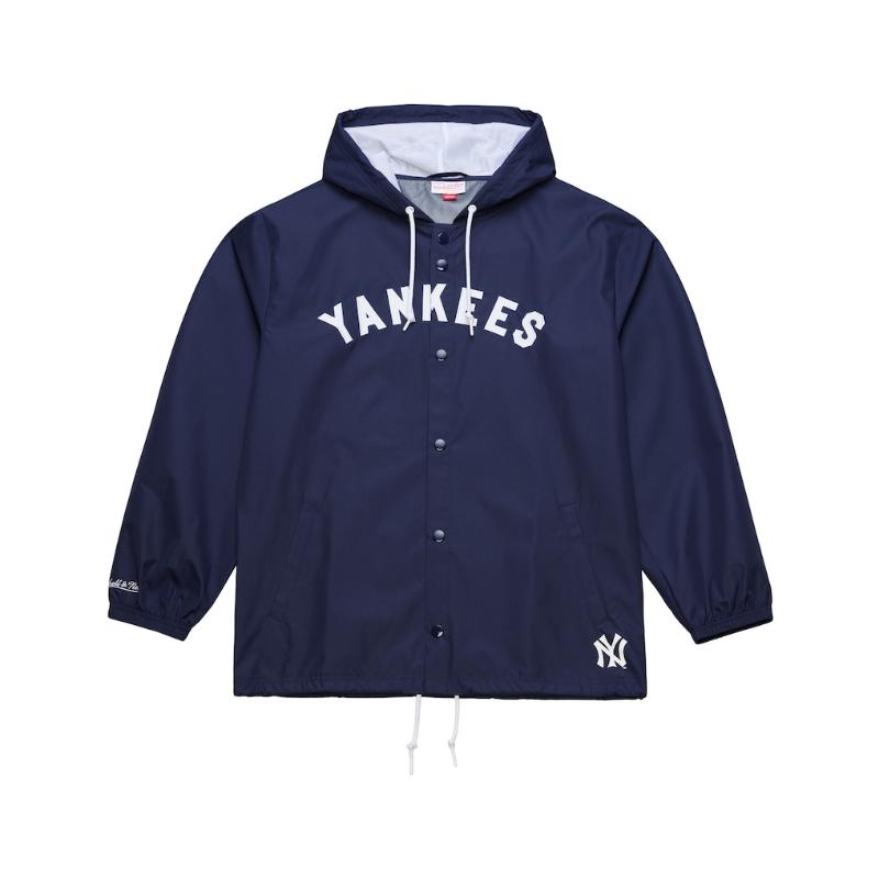 ニューヨーク州・ヤンキース 価値づける MLB 定まり品 メンズ ウィンドブレーカー コーチジャケット アウター Mitchell \u0026 Ness ミッチェルアンドネスNew York Yankees Full-Snap Hooded Coaches Jacket 貨物輸送無料