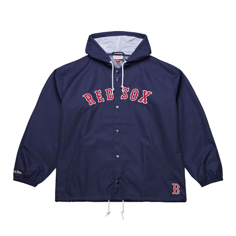 豆の町・赤いこと靴下 吉田正尚 MLB 定まり品 メンズ ウィンドブレーカー コーチジャケット アウター Mitchell \u0026 Ness ミッチェルアンドネスBoston Red Sox Full-Snap Hooded Coaches Jacket 貨物輸送無料