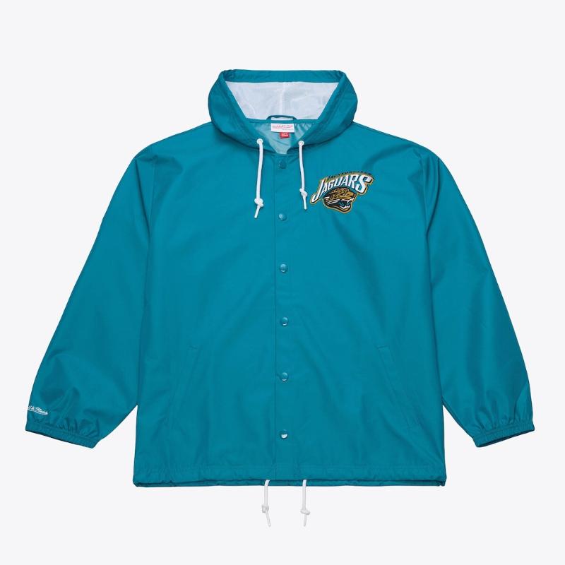 ジャクソン営造物・ジャガーズ NFL 定め事品 メンズ ウィンドブレーカー コーチジャケット アウター Mitchell \u0026 Ness ミッチェルアンドネス Jacksonville Jaguars Coaches Full-Snap Hooded Windbreaker Jacket 貨物輸送無料
