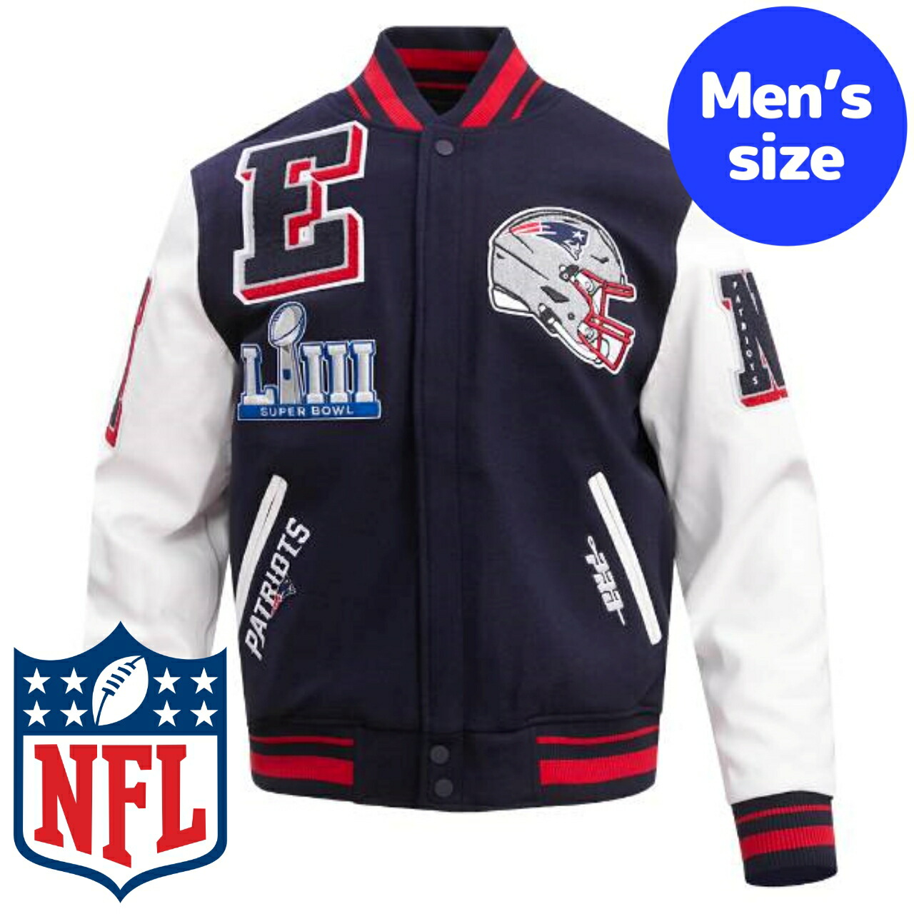 【NFL PATRIOTS / ペイトリオッツ】レザージャケット New England Patriots Cuce Women's Vegan Leather Full-Zip Moto