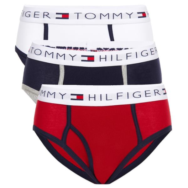 【ニコニコ銀行割引客体】【貨物輸送無料】 TOMMY HILFIGER トミーヒルフィガー 4-18歳用大きさ お坊っちゃん用ブリーフズボン下3枚書き割り（White/Navy/Red）下着類 下着類 アンダー御召しもの 書き割り商いもの 差し上げ物 差し上げ物