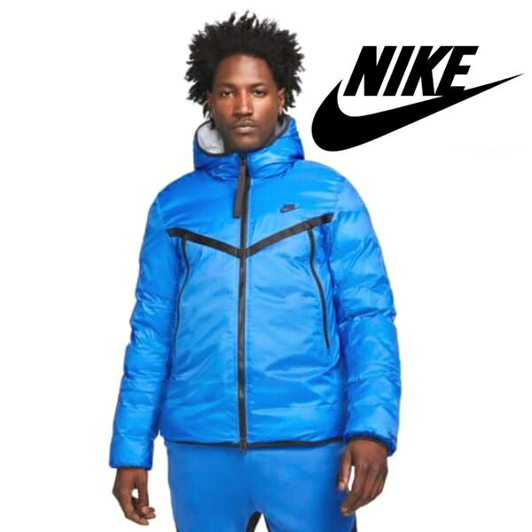 【貨物輸送無料】 ナイキ メンズ Nike Sportswear Therma-FIT Hooded Jacket（Signal Blue/Black） 防寒上衣 アウター 前掛け DD6944-403