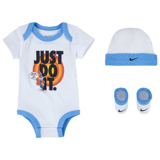 激安直営店 Nike ナイキ 出産祝い ベビーロンパース ボディースーツ Nike ナイキ 男の子用space Jam Ht 半袖ボディースーツ出産祝い3点セット White ロンパース 靴下 ベビー服 ベビー服 シューズ Oyostate Gov Ng