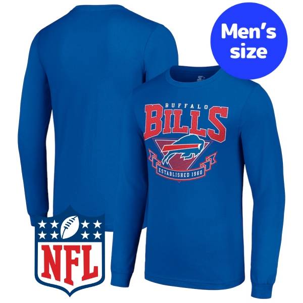 【送料無料】 NFL公式 アメフト メンズ ロンT 長袖Tシャツ トップス バッファロー・ビルズ Buffalo Bills Starter '80s Inspired Team Logo Long Sleeve T-Shirt