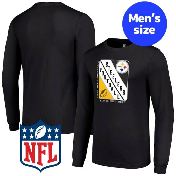 【送料無料】 NFL公式 アメフト メンズ ロンT 長袖Tシャツ トップス ピッツバーグ・スティーラーズ Pittsburgh Steelers Starter Shield Logo Long Sleeve T-Shirt