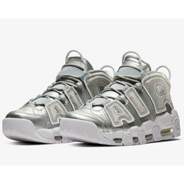 【送料無料】【26.0cm】 ナイキ NIKE AIR MORE UPTEMPO Loud and Clear（Metallic Silver/White） エア モア アップテンポ モアテン スニーカー 917593-003 【楽ギフ_包装選択】【返品・交換不可】｜USキッズウェア店