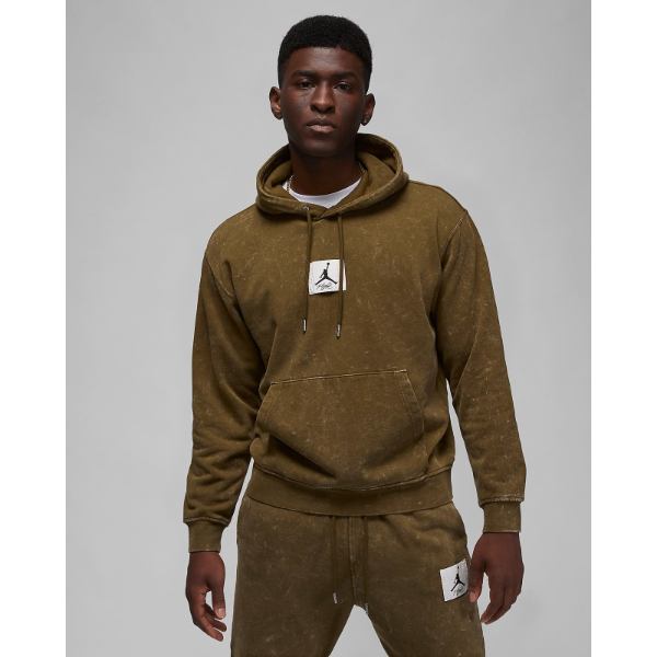 【送料無料】【メンズパーカー】 nike ナイキ ジョーダン Jordan Flight Fleece Washed Pullover Hoodie（Light Olive） トレーナー プルオーバー 長袖トップス｜USキッズウェア店