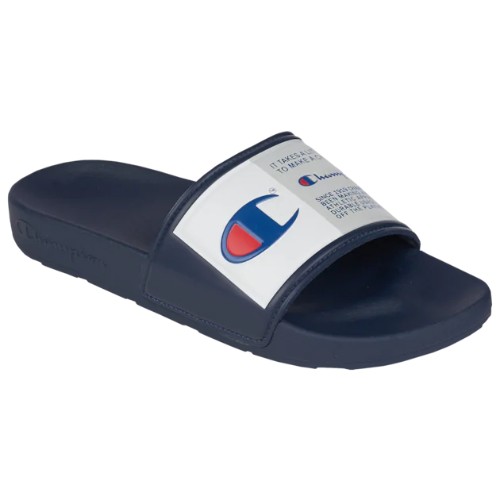 champion slides navy blue