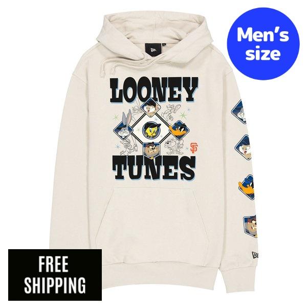 MLB メンズ パーカー New Era ニュー内鰓 サンフランシスコ・ジャイアンツ San Francisco Giants Looney Tunes Diamond Chrome White Hoodie 貨物輸送無料