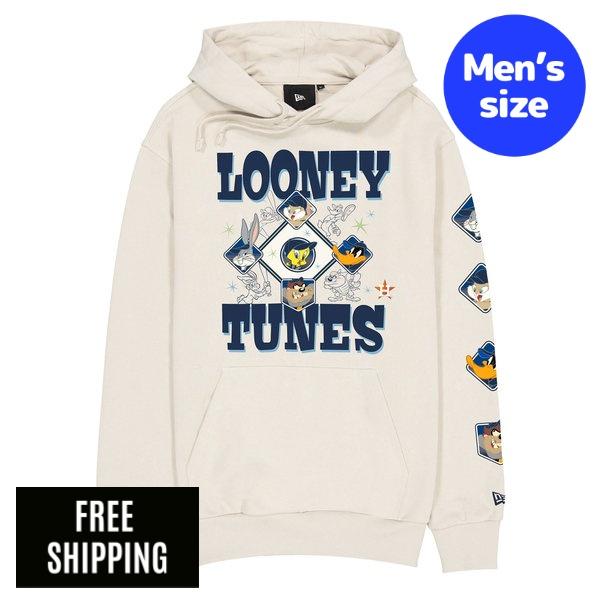 MLB メンズ パーカー New Era ニュー内鰓 ヒューストン・アストロズ 今井達也 Houston Astros Looney Tunes Diamond Chrome White Hoodie 貨物輸送無料