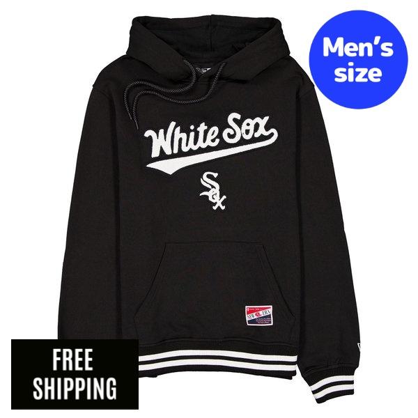 MLB メンズ パーカー New Era ニュー内鰓 風の強い町・白いこと靴下 村上宗隆 Chicago White Sox Throwback Felt Logo Hoodie 貨物輸送無料