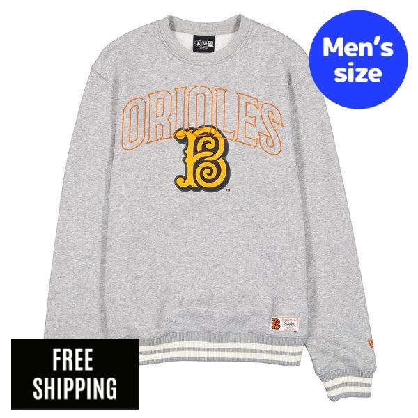 MLB メンズ トレーナー New Era ニューエラ ボルティモア・オリオールズ Baltimore Orioles 2026 City Connect Gray Crewneck 送料無料|USキッズウェア店