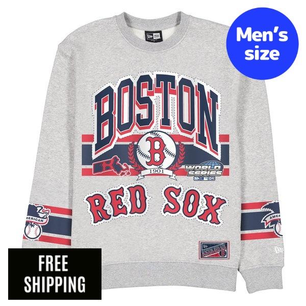 MLB メンズ トレーナー New Era ニューエラ ボストン・レッドソックス 吉田正尚 Boston Red Sox Sport Classics Vintage Gray Crewneck 送料無料｜USキッズウェア店