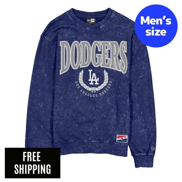 MLB メンズ トレーナー New Era ニューエラ ロサンゼルス・ドジャース 大谷翔平 山本由伸 佐々木朗希 Los Angeles Dodgers Throwback Mineral Wash Crewneck 送料無料｜USキッズウェア店