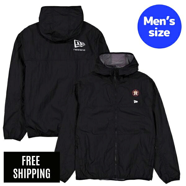 MLB メンズ ウィンドブレーカー 上衣 アウター New Era ニュー内鰓 ヒューストン・アストロズ 今井達也 Houston Astros Logo Essentials Black Full-Zip Windbreaker 貨物輸送無料