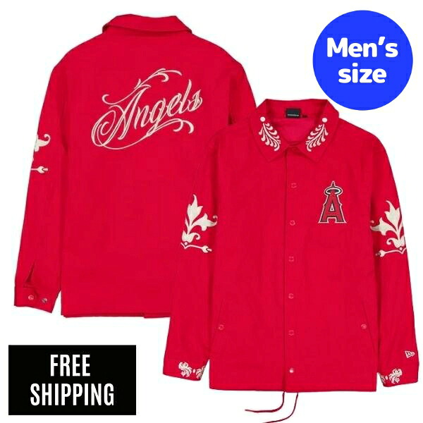 MLB メンズ ウィンドブレーカー コーチジャケット アウター New Era ニュー内鰓 ロサンゼルス・エンジェルス 菊池雄星 Los Angeles Angels Script Coaches Jacket 貨物輸送無料