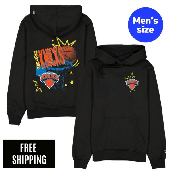 NBA ニューヨーク州・ニックス メンズ パーカー 長袖トップス New Era ニュー内鰓 New York Knicks Hardwood Classics 90s Hoodie 貨物輸送無料