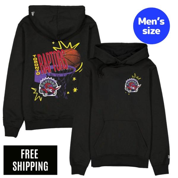 NBA トロント・ラプターズ メンズ パーカー 長袖トップス New Era ニュー内鰓 Toronto Raptors Hardwood Classics 90s Hoodie 貨物輸送無料