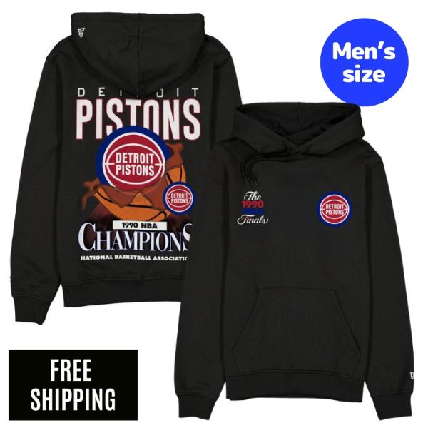 NBA デトロイト・ピストンズ メンズ パーカー 長袖トップス New Era ニュー内鰓 Detroit Pistons Hardwood Classics 1990 Champions Bold Hoodie 貨物輸送無料