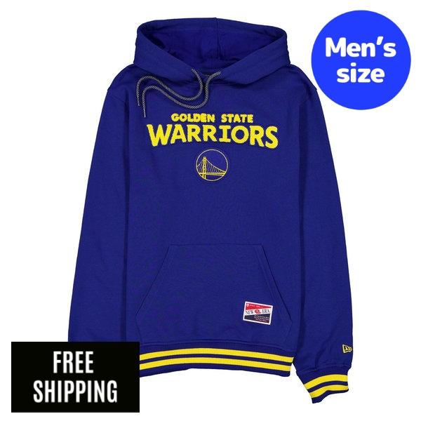 NBA ゴールデンステイト・ウォリアーズ ステフィン・カリー メンズ パーカー 長袖トップス New Era ニュー内鰓 Golden State Warriors Throwback Felt Logo Hoodie 貨物輸送無料