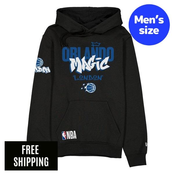 NBA オーランド・神通力 メンズ パーカー 長袖トップス New Era ニュー内鰓 Orlando Magic 2026 London Game Black Hoodie 貨物輸送無料