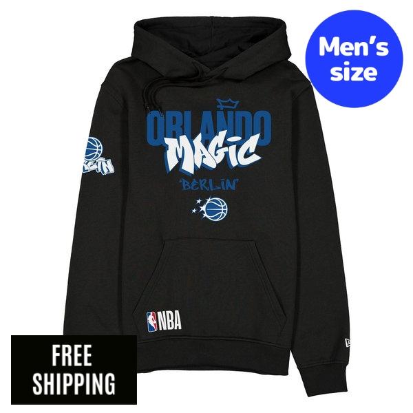NBA オーランド・神通力 メンズ パーカー 長袖トップス New Era ニュー内鰓 Orlando Magic 2026 Berlin Game Black Hoodie 貨物輸送無料