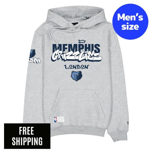 NBA メンフィス・グリズリーズ ジャ・モラント メンズ パーカー 長袖トップス New Era ニュー内鰓 Memphis Grizzlies 2026 London Game Gray Hoodie 貨物輸送無料