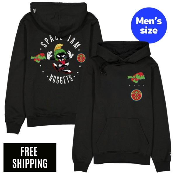 NBA デンバー・ナゲッツ 二コラ・ヨキッチ メンズ パーカー 長袖トップス New Era ニュー内鰓 Space Jam x Denver Nuggets Black Hoodie 貨物輸送無料
