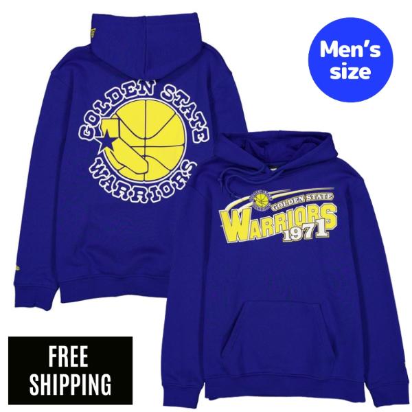 NBA ゴールデンステイト・ウォリアーズ ステフィン・カリー メンズ パーカー 長袖トップス New Era ニュー内鰓 Golden State Warriors Retro Blue Hoodie 貨物輸送無料