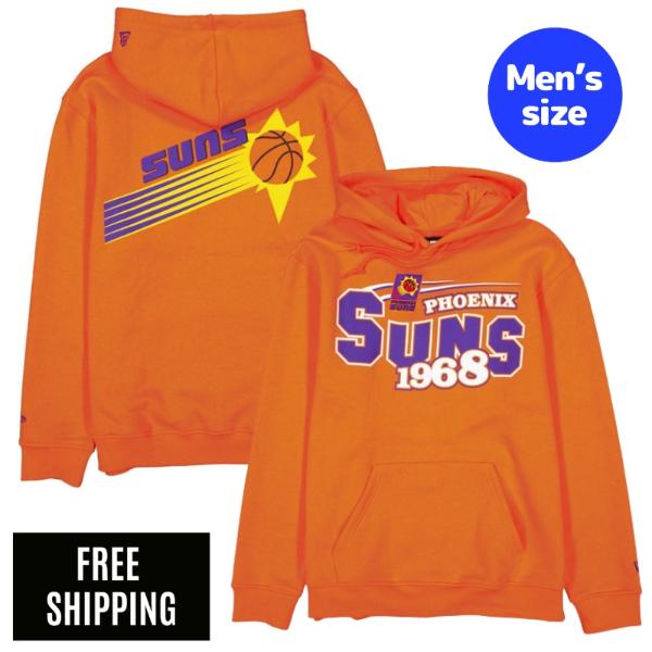 NBA フェニックス・サンズ メンズ パーカー 長袖トップス New Era ニュー内鰓 Phoenix Suns Retro Orange Hoodie 貨物輸送無料