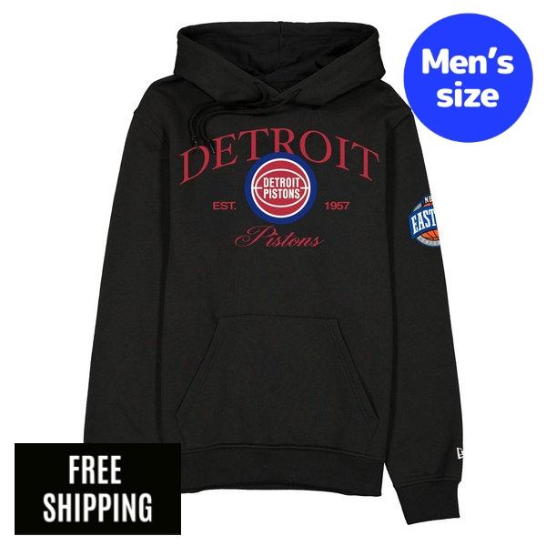 NBA デトロイト・ピストンズ メンズ パーカー 長袖トップス New Era ニュー内鰓 Detroit Pistons 1978-1995 Hardwood Classics Black Hoodie 貨物輸送無料