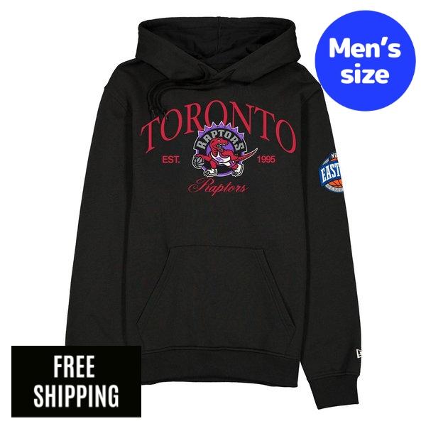 NBA トロント・ラプターズ メンズ パーカー 長袖トップス New Era ニュー内鰓 Toronto Raptors 1995-2008 Hardwood Classics Black Hoodie 貨物輸送無料