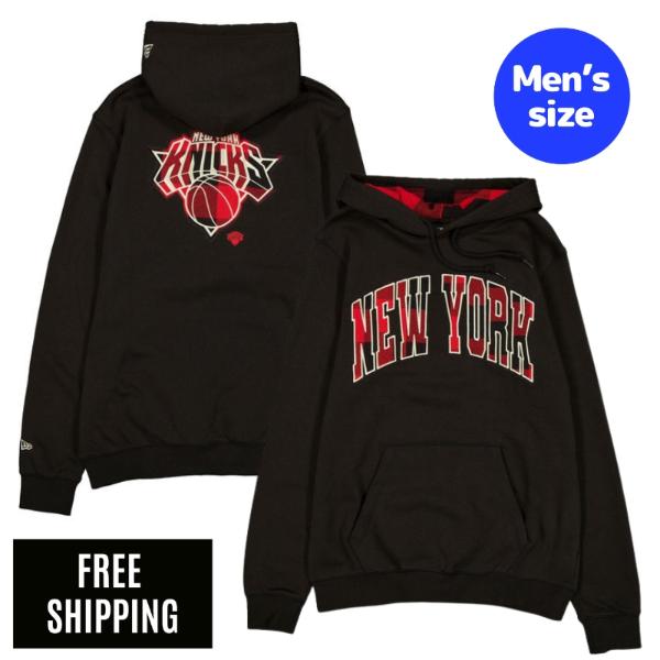 NBA ニューヨーク州・ニックス メンズ パーカー 長袖トップス New Era ニュー内鰓 New York Knicks Evergreen Check Hoodie 貨物輸送無料