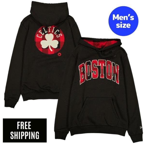 NBA ボストン・セルティックス メンズ パーカー 長袖トップス New Era ニュー内鰓 Boston Celtics Evergreen Check Hoodie 貨物輸送無料
