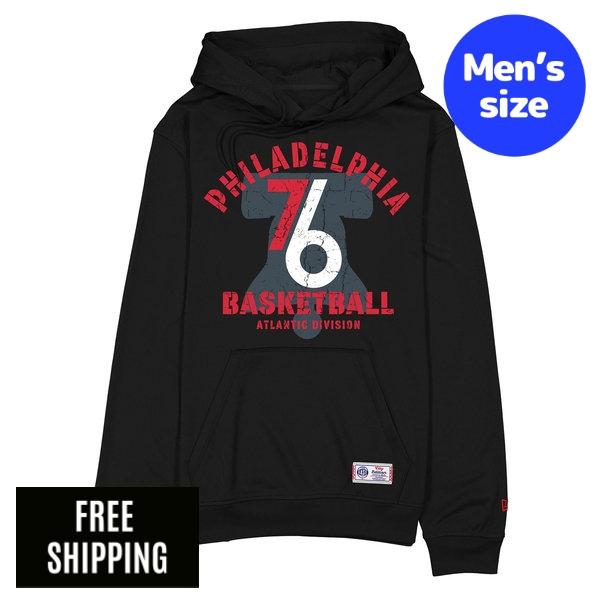 NBA 兄弟愛の都市・76ers メンズ パーカー 長袖トップス New Era ニュー内鰓 Philadelphia 76ers 2025 City Edition Black Hoodie 貨物輸送無料