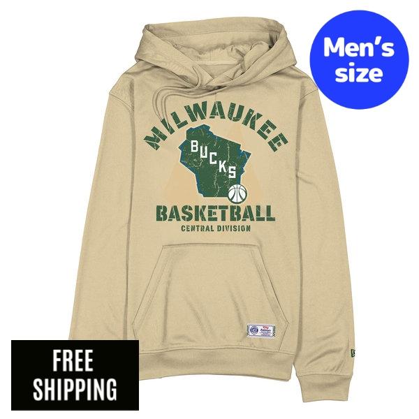 NBA ミルウォーキー・バックス メンズ パーカー 長袖トップス New Era ニュー内鰓 Milwaukee Bucks 2025 City Edition Hoodie 貨物輸送無料
