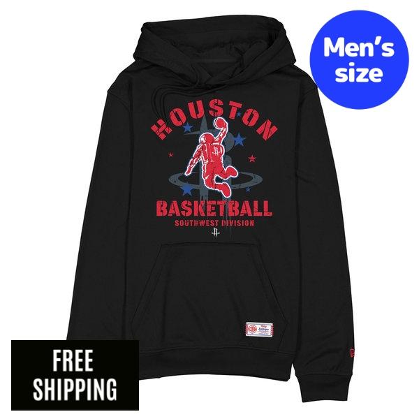 NBA ヒューストン・ロケッツ 船室・デュラント メンズ パーカー 長袖トップス New Era ニュー内鰓 Houston Rockets 2025 City Edition Black Hoodie 貨物輸送無料