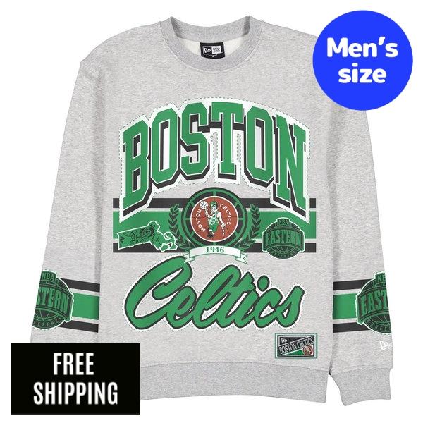 NBA ボストン・セルティックス メンズ トレーナー 長袖トップス New Era ニューエラ Boston Celtics Sport Classics Vintage Gray Crewneck 送料無料｜USキッズウェア店
