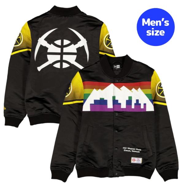 NBA デンバー・ナゲッツ 二コラ・ヨキッチ メンズ スタジャン ジャケット New Era ニューエラ Denver Nuggets 2025 City Edition Black Jacket 送料無料｜USキッズウェア店