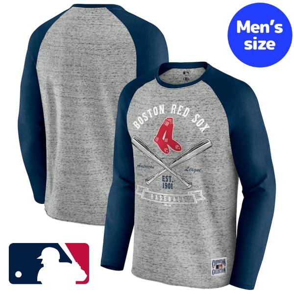 【送料無料】 MLB公式 メジャーリーグオフィシャル メンズ 長袖Tシャツ ロンT トップス 吉田正尚 ボストン・レッドソックス Boston Red Sox Darius Rucker Collection by Fanatics Raw Edge Raglan Long Sleeve Baseball T-Shirt