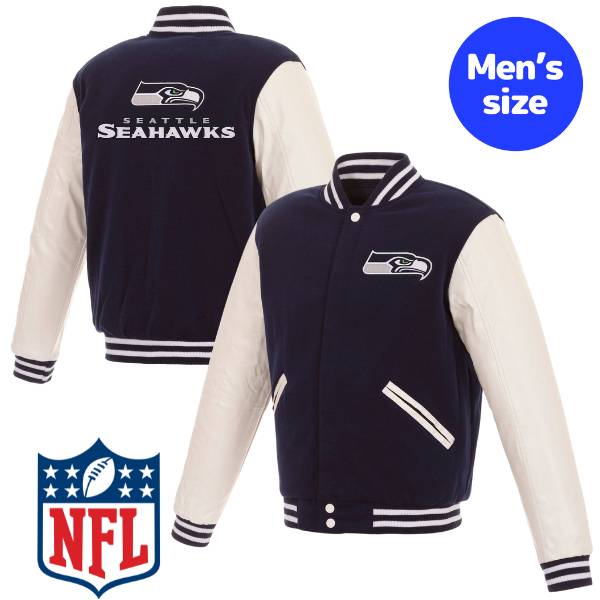 【送料無料】 NFL公式 JH Design メンズ アウター スタジャン バーシティジャケット アメフト シアトル・シーホークス Seattle Seahawks Reversible Faux Leather Sleeves Varsity Jacket 28,958円